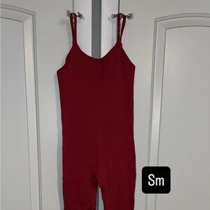 Women's Red Athletic Wear Jumpsuit